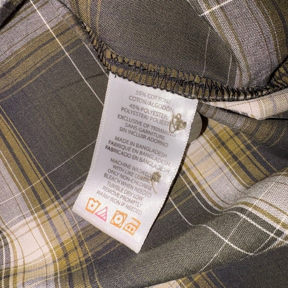 Wolverine NWT Men’s Size M Dark Olive Green Plaid Mortar Short Sleeve Shirt - Picture 6 of 7